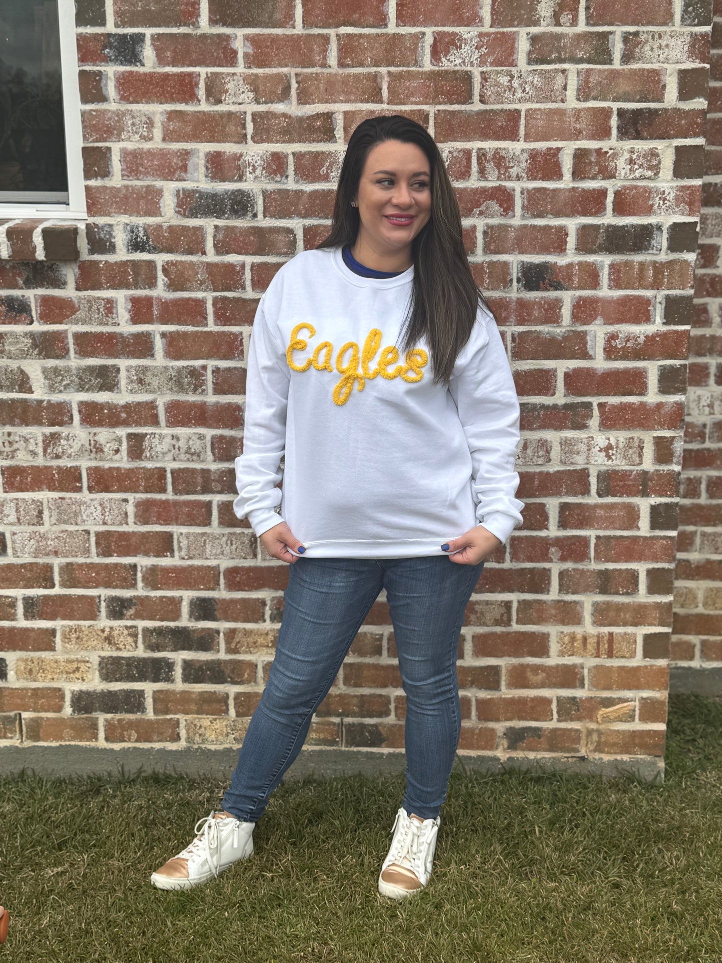 Eagles yarn embroidery sweatshirt