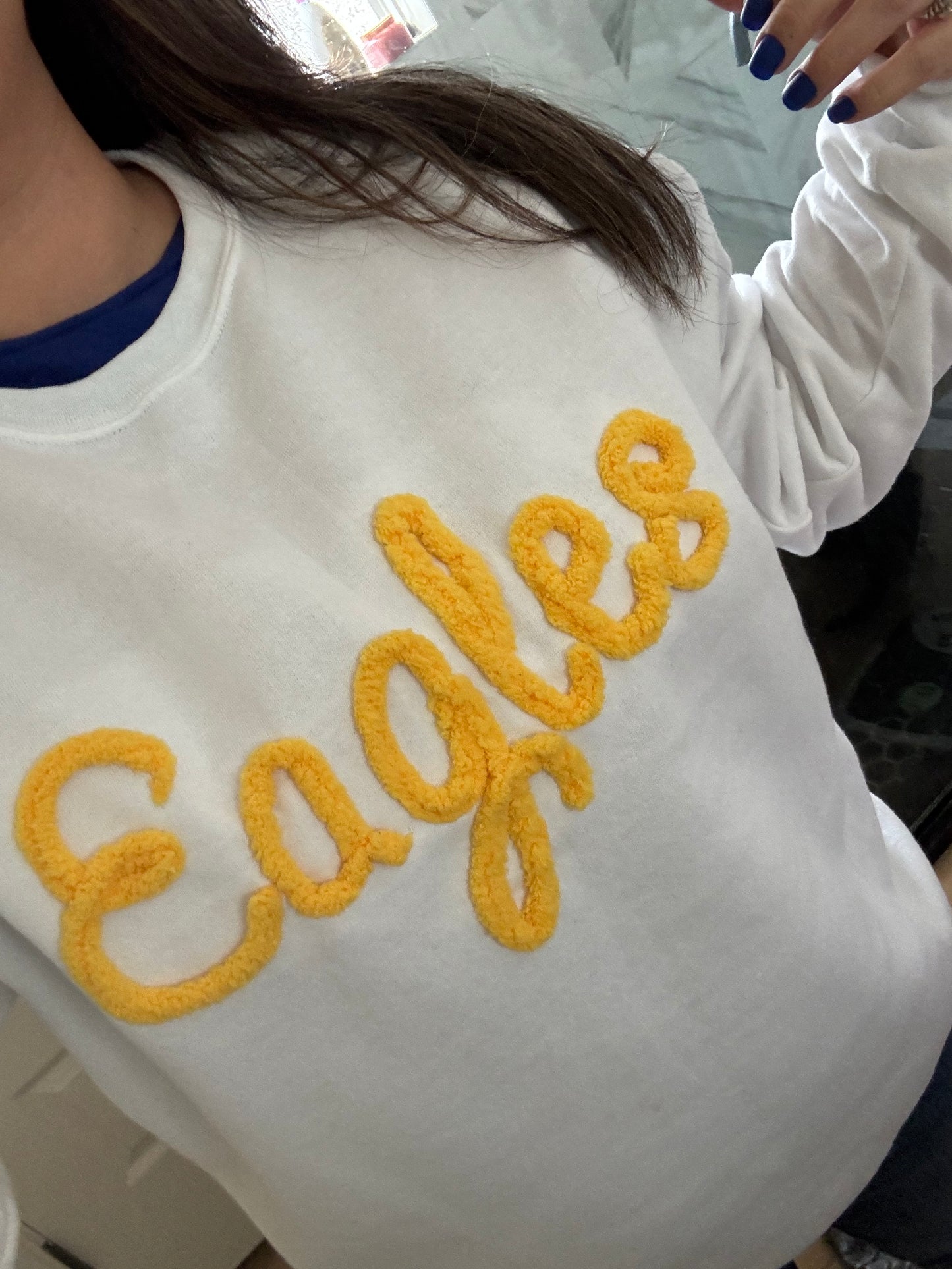 Eagles yarn embroidery sweatshirt