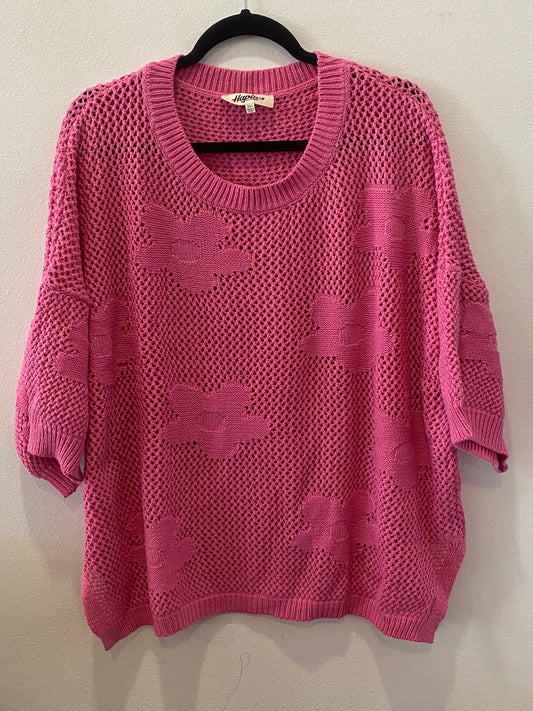 Hot Pink Crocheted Sweater