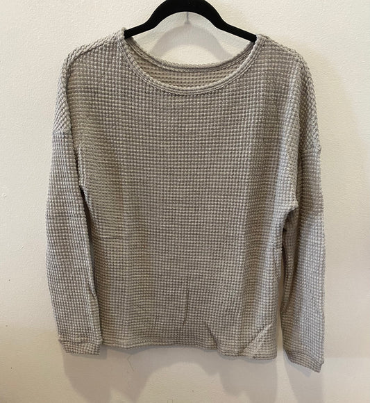 Gray Waffle Knit Shirt