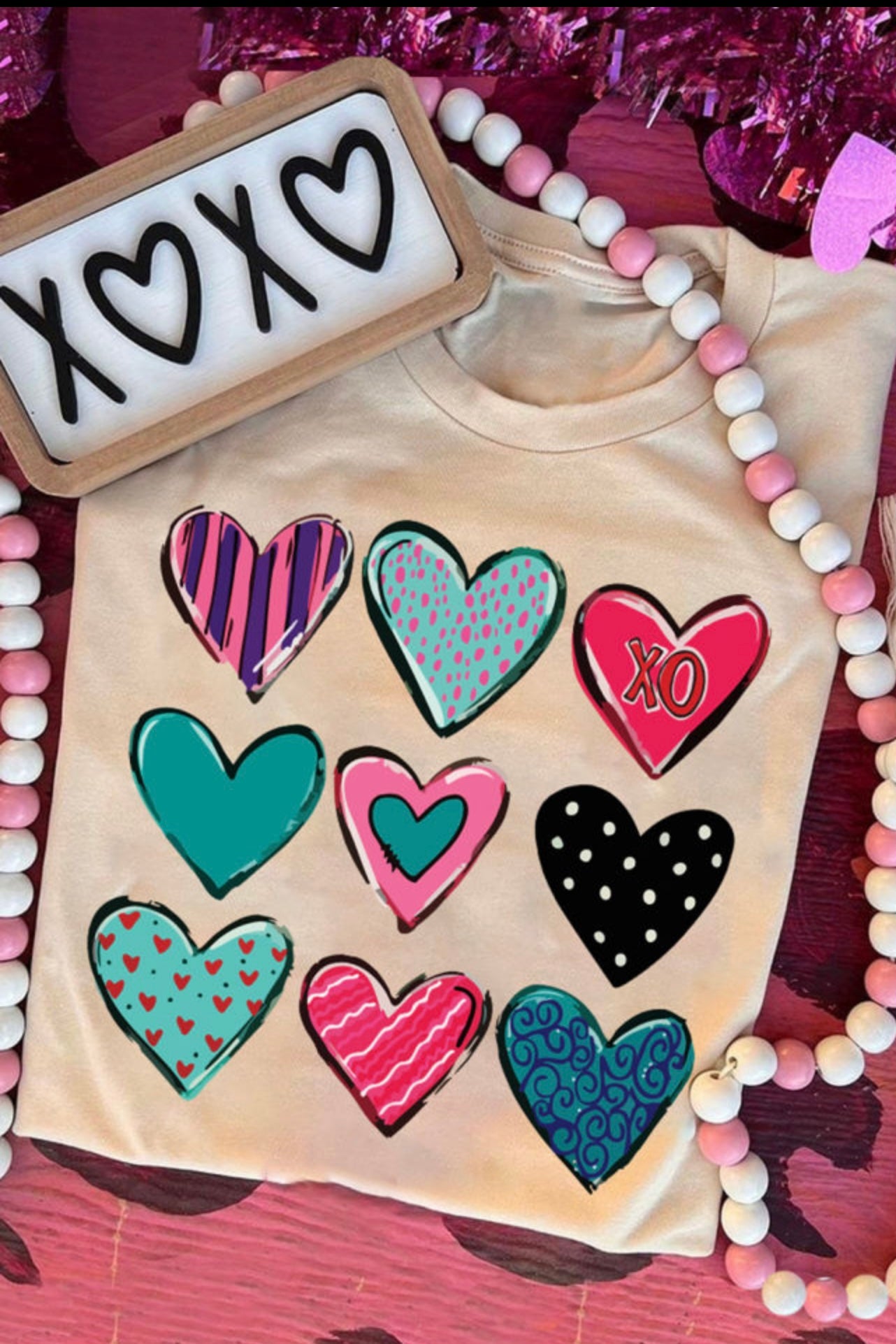 Multi Heart Valentine Tee