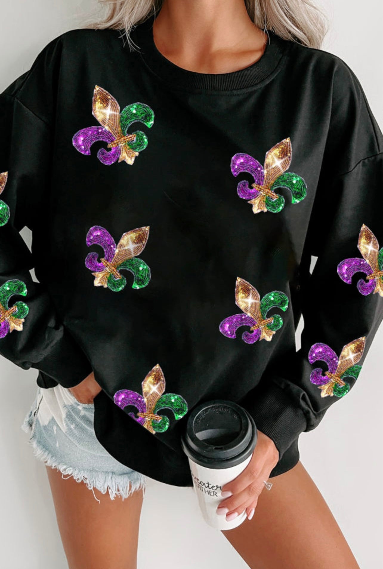 Black Sequin Carnival Sweater