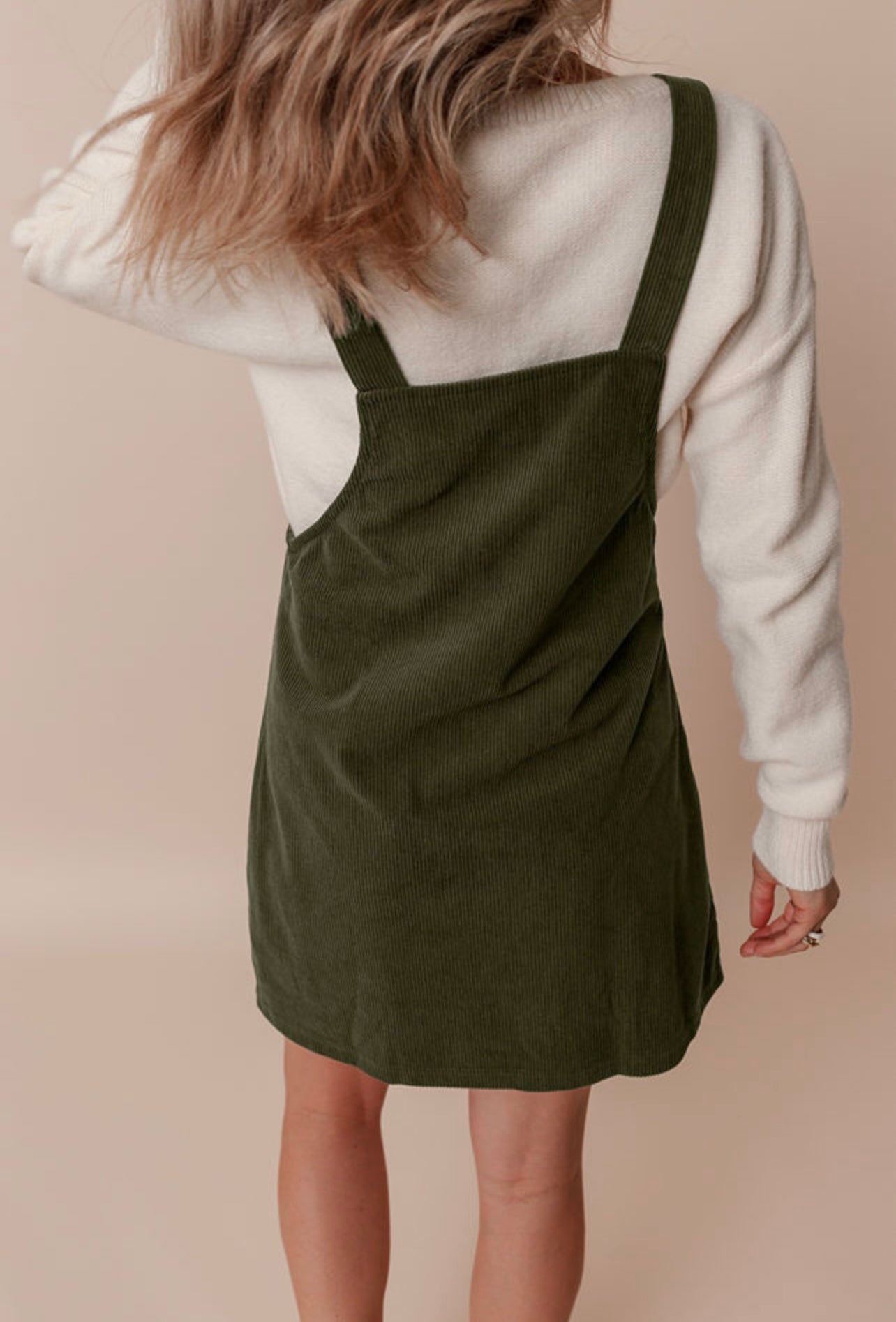 Vineyard Green Corduroy Overall Dress